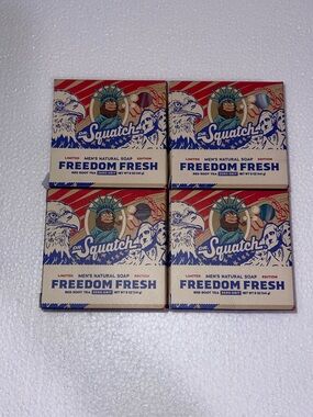Dr. Squatch Freedom Fresh Bar Soap - 5oz Each Zero Grit Limited Edition 4 Count